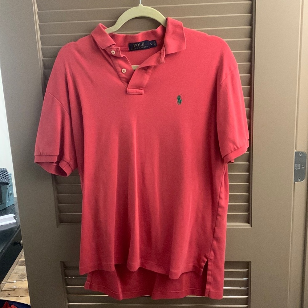 Mens Salmon Red Polo Ralph Lauren SZ SMALL-001